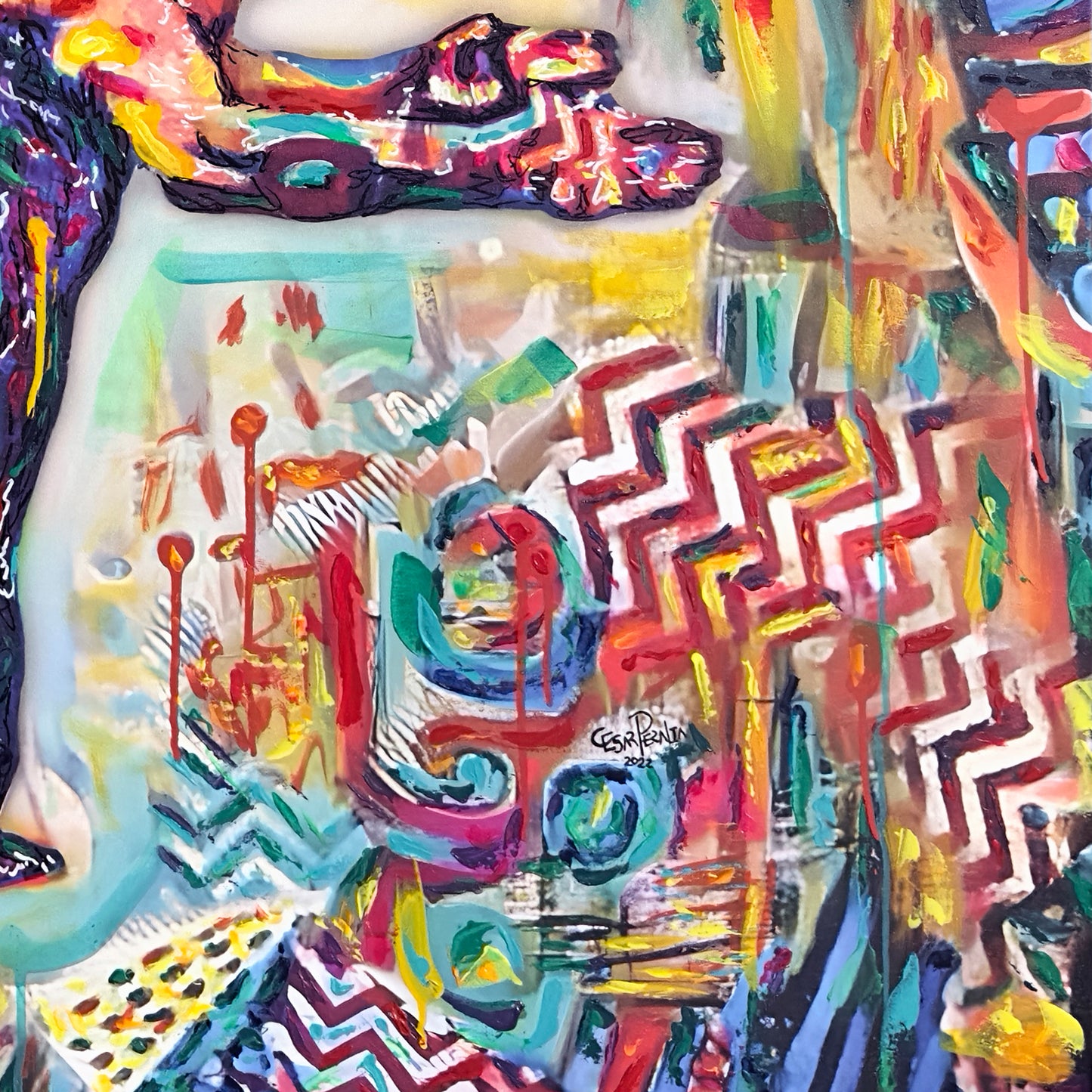 Painting: Complementary 130x160 cm / 52x64 in with AR
