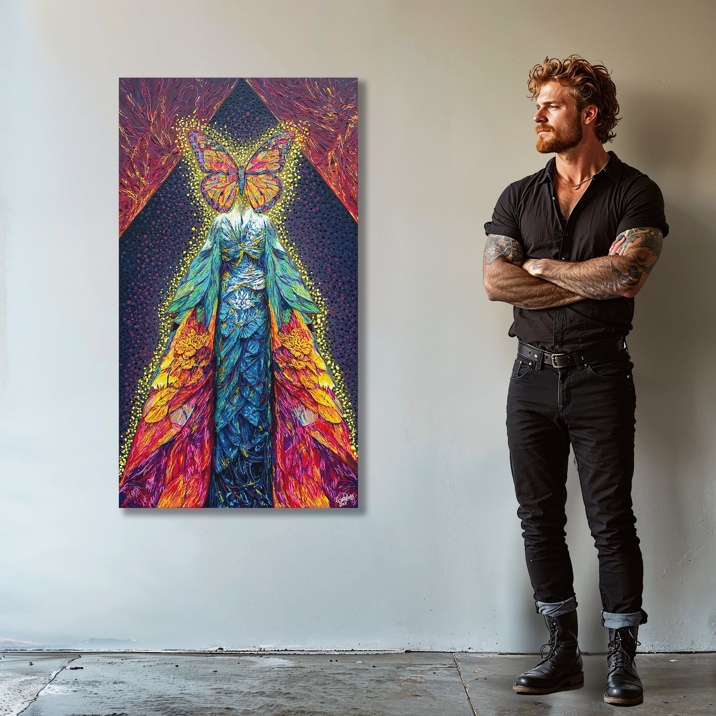 Painting: Butterfly Goddess 75x135 cm / 30x54 in