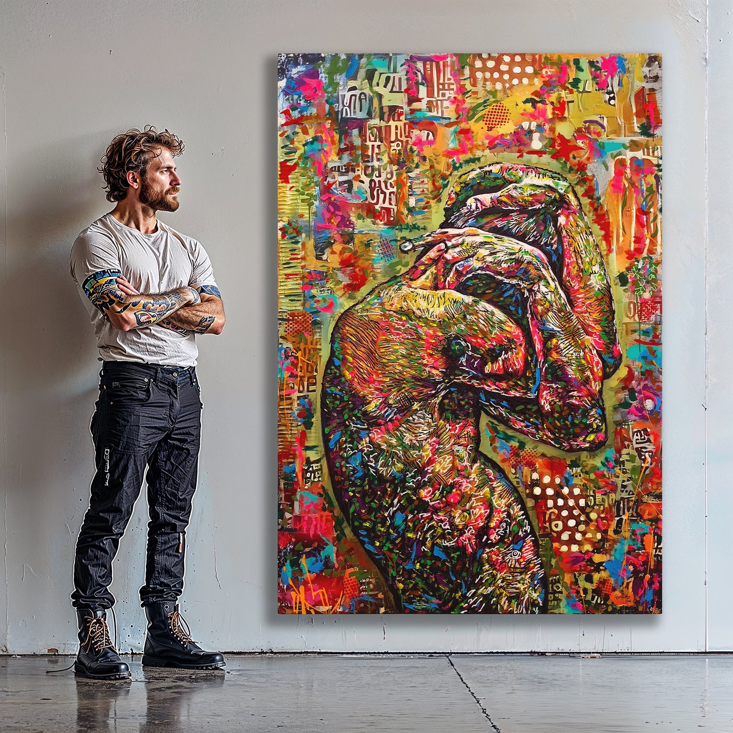 Painting: Fear 130x190 cm / 52x76 in with AR