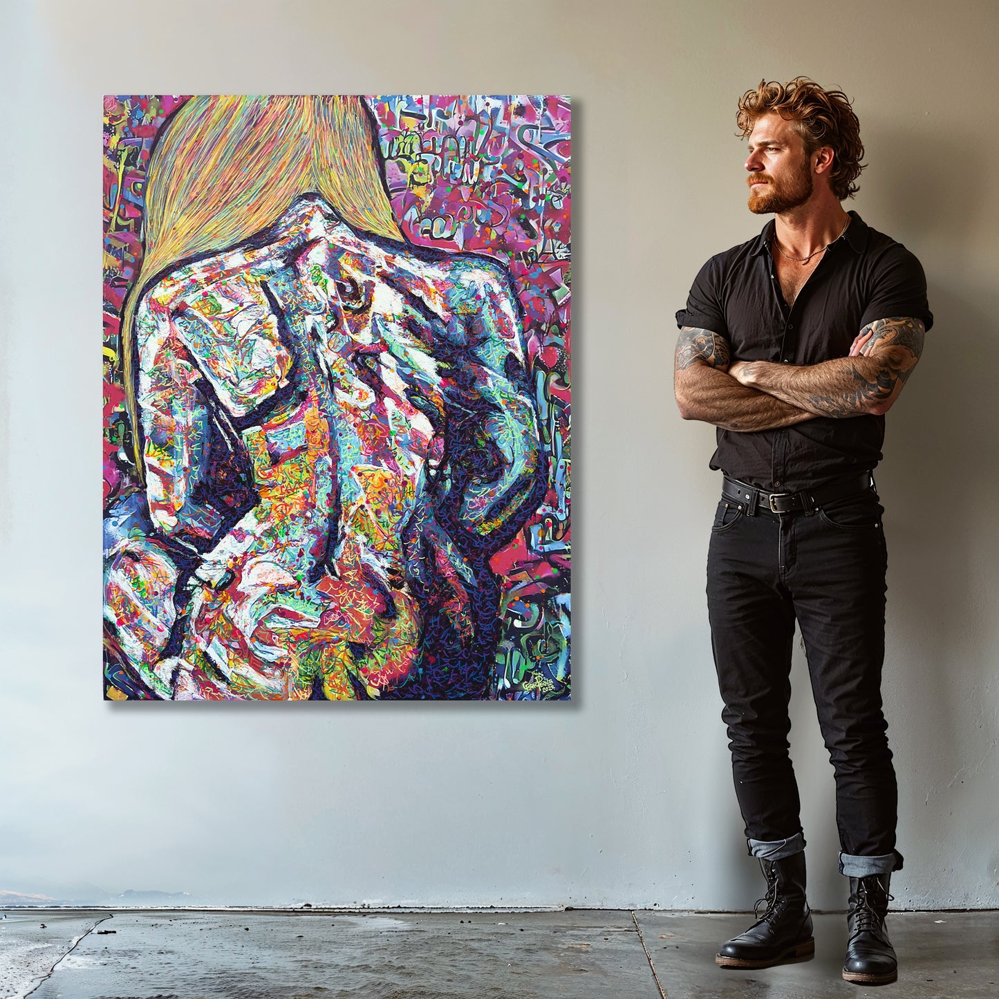 Painting: Naked 100x130 cm / 40x52 in with AR