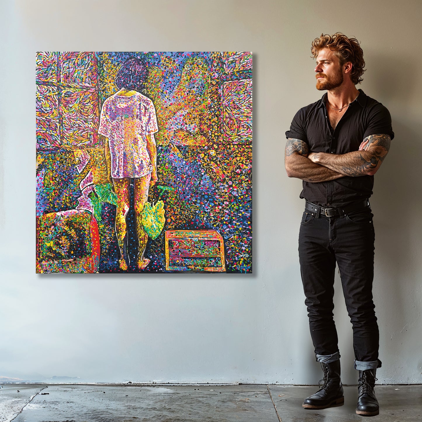 Painting: Now what? 100x130 cm / 40x52 in with AR
