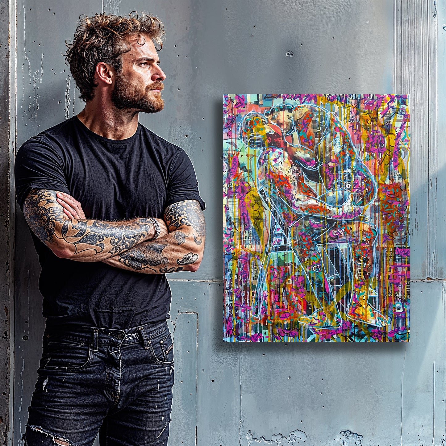 Painting: Reunited 60x80 cm / 24x32 in with AR