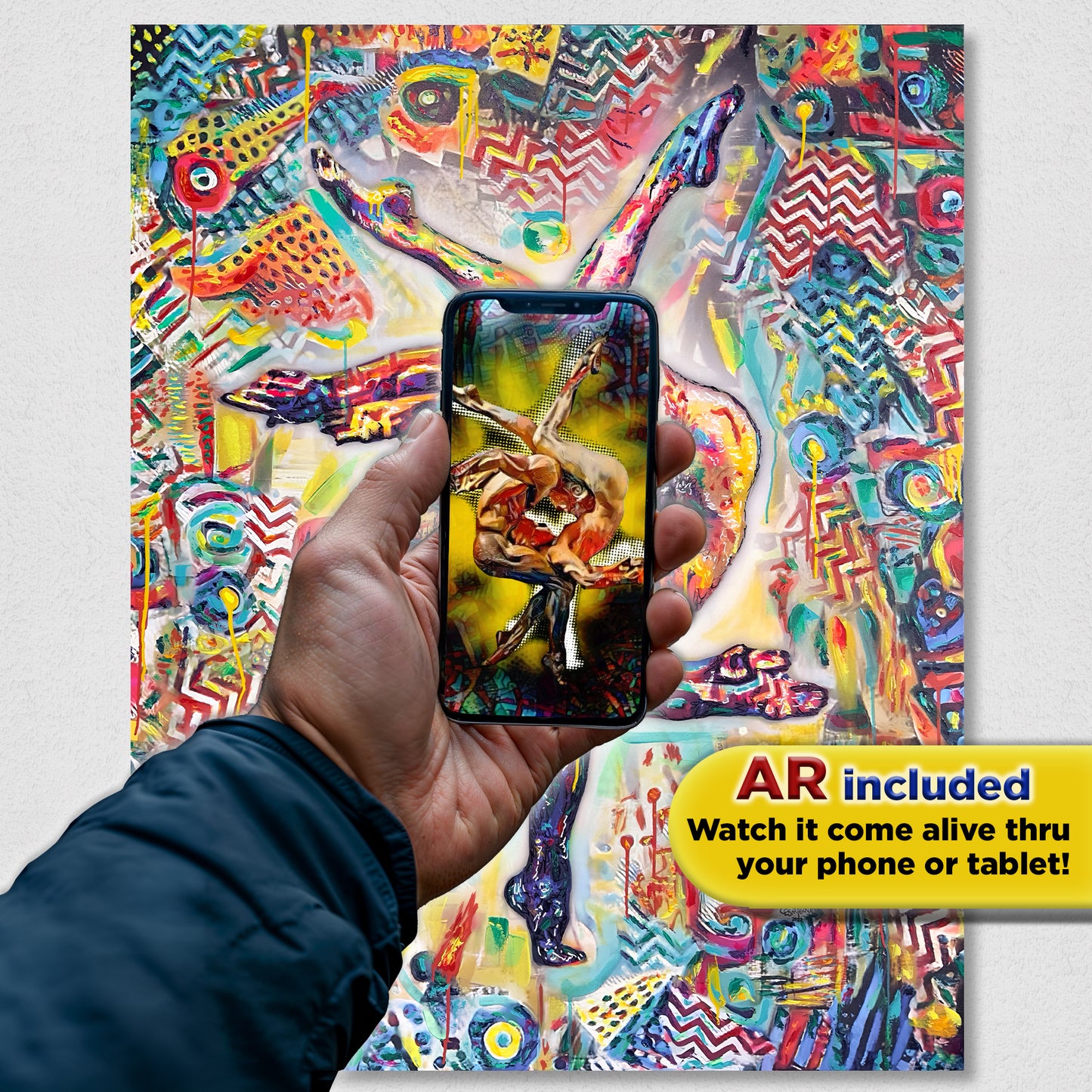 Painting: Complementary 130x160 cm / 52x64 in with AR