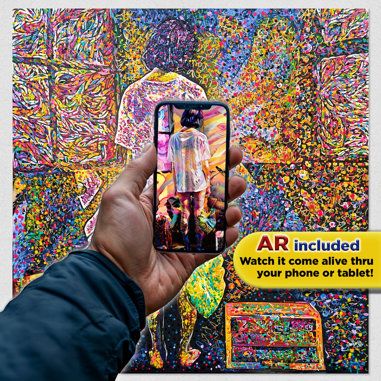 Painting: Now what? 100x130 cm / 40x52 in with AR
