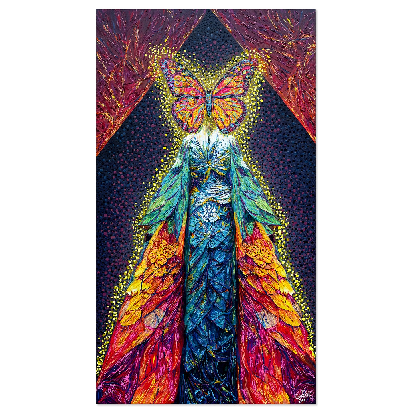 Painting: Butterfly Goddess 75x135 cm / 30x54 in