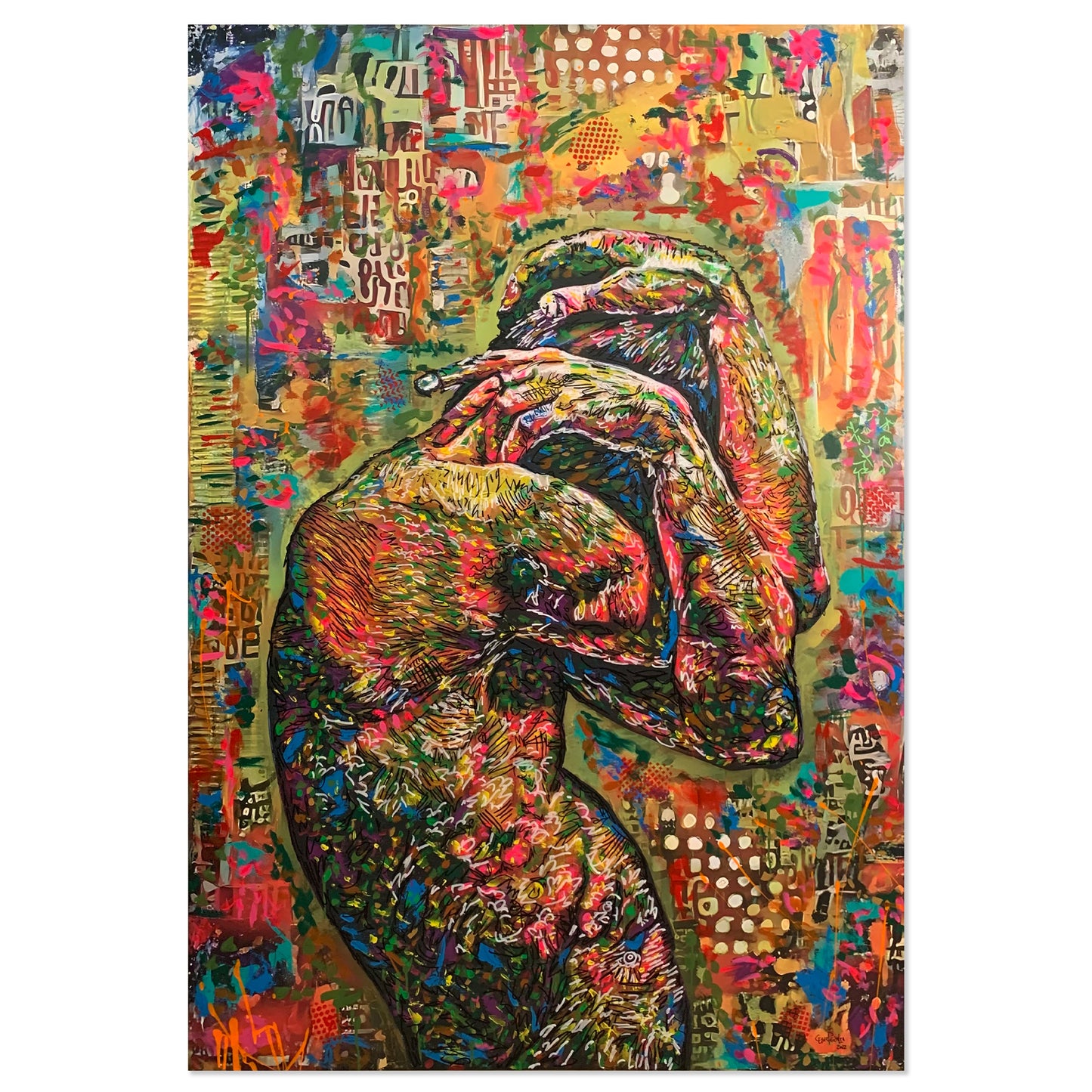 Painting: Fear 130x190 cm / 52x76 in with AR