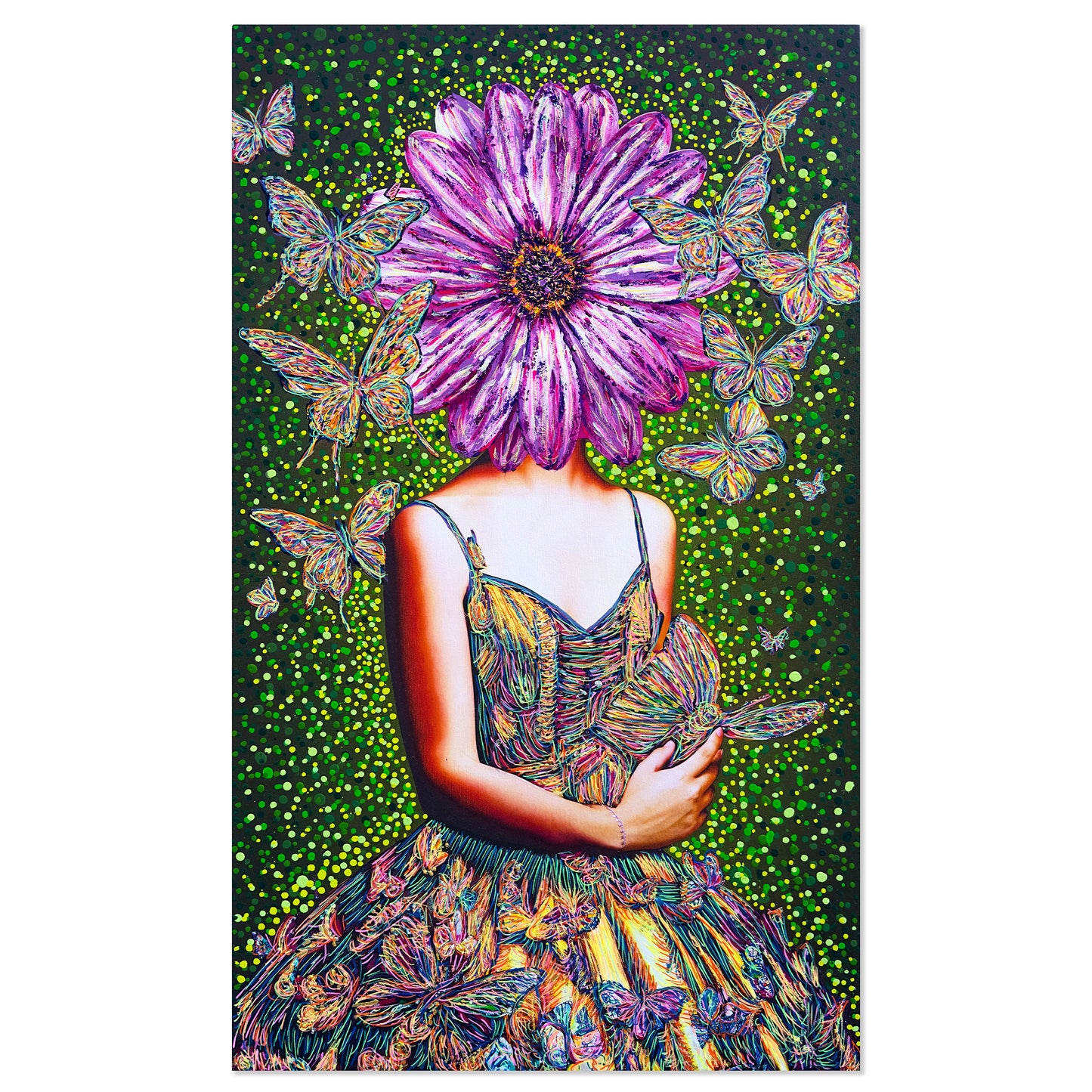 Painting: Butterfly Whisperer 60x100 cm / 24x40 in with AR