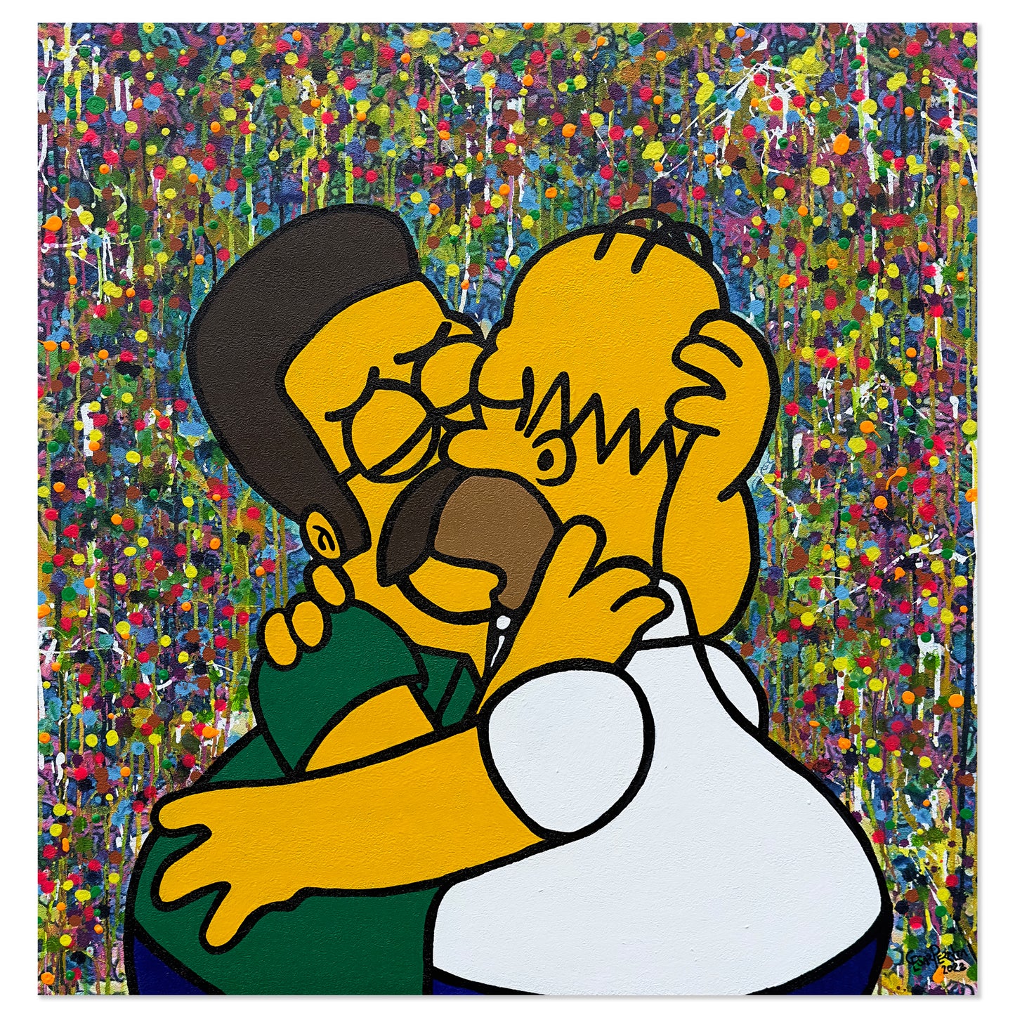 Painting: Yellow Love 100x100 cm / 40x40 in with AR