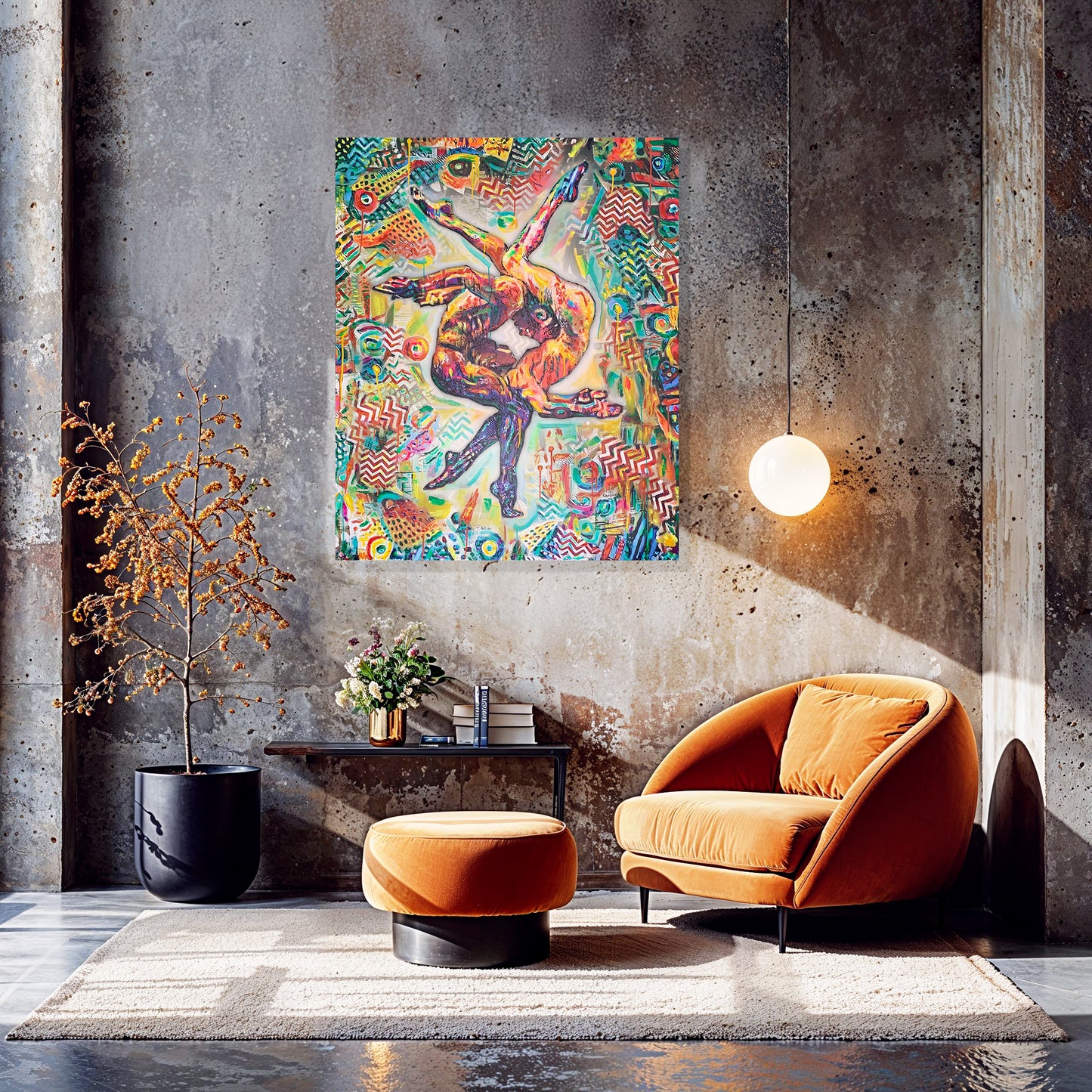 Painting: Complementary 130x160 cm / 52x64 in with AR