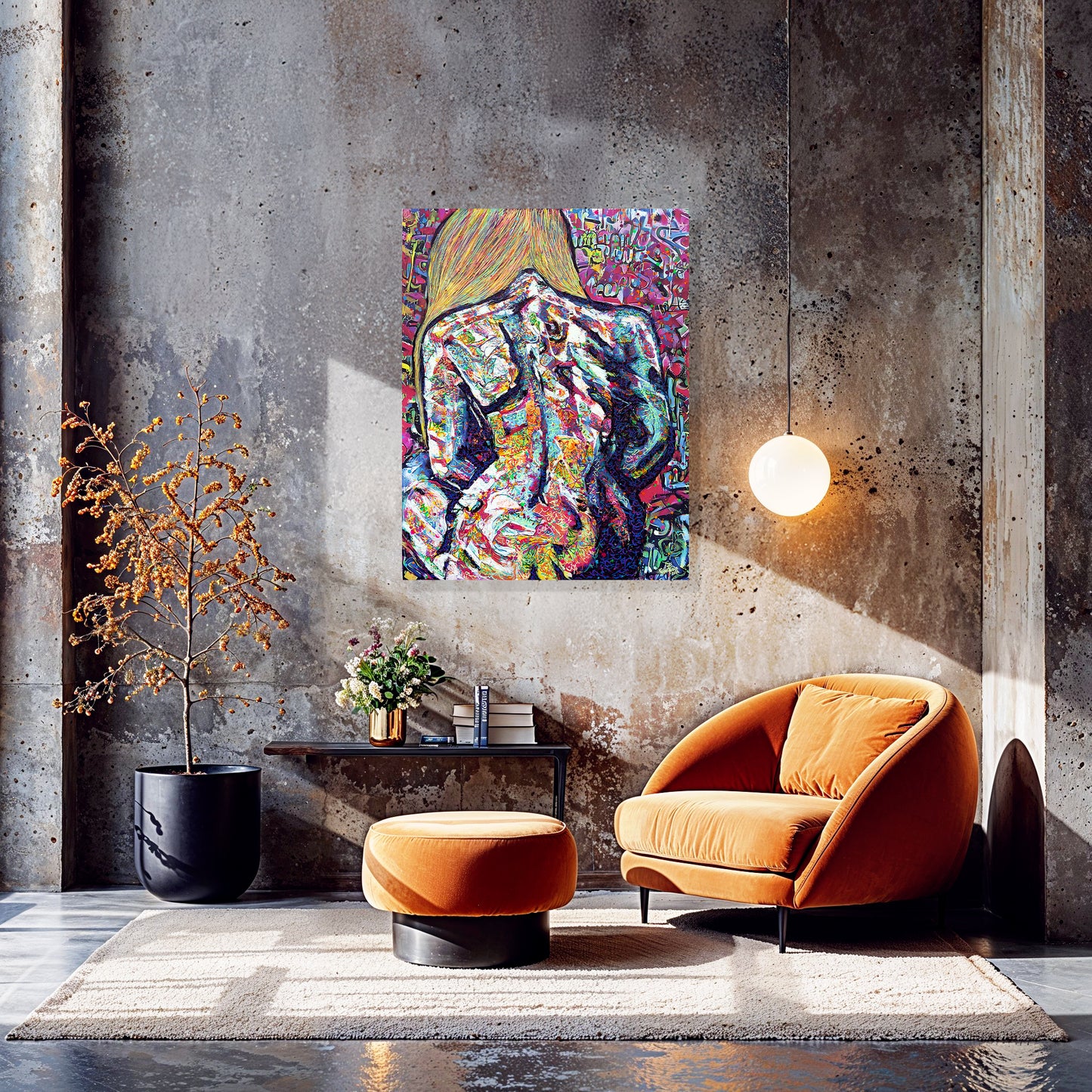 Painting: Naked 100x130 cm / 40x52 in with AR