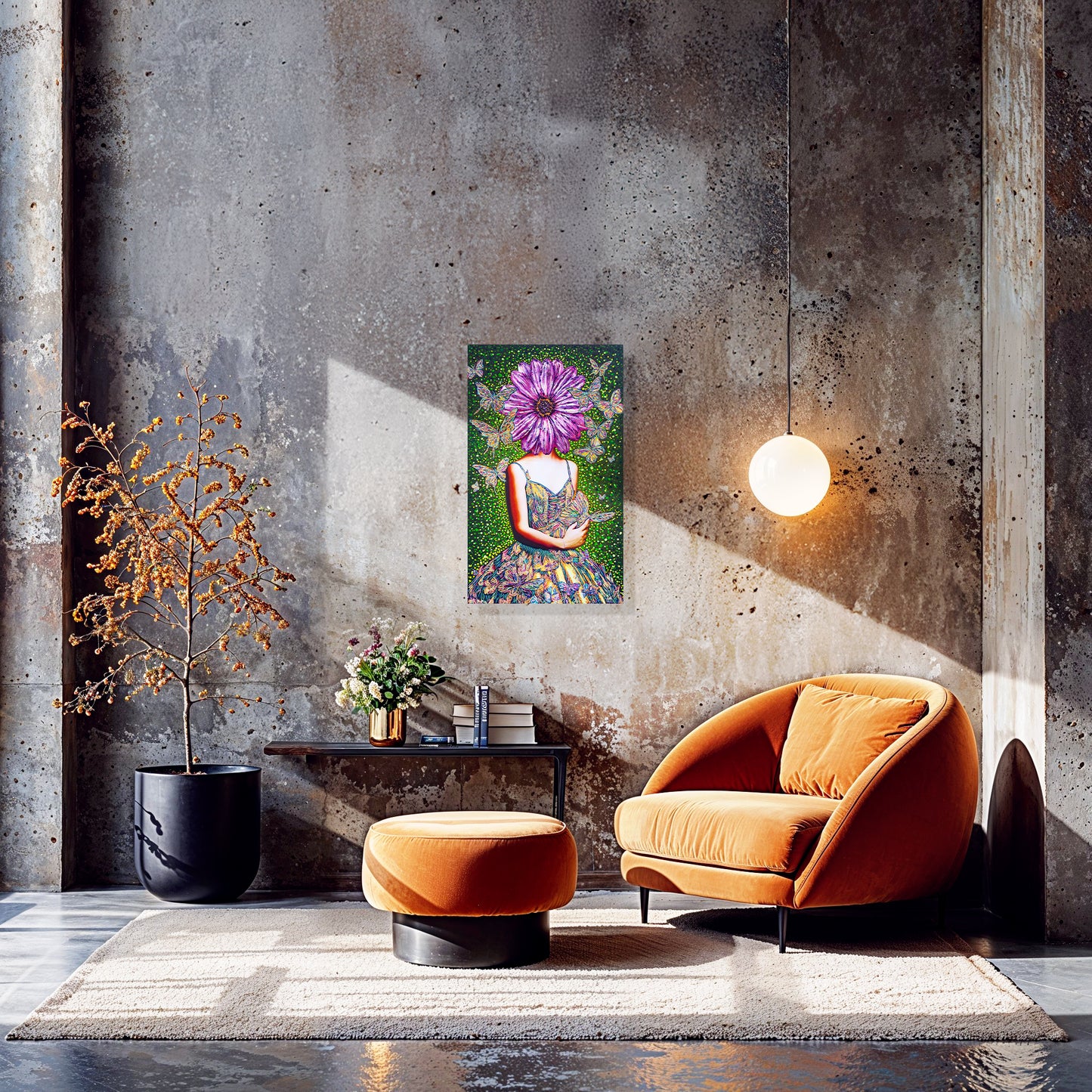 Painting: Butterfly Whisperer 60x100 cm / 24x40 in with AR