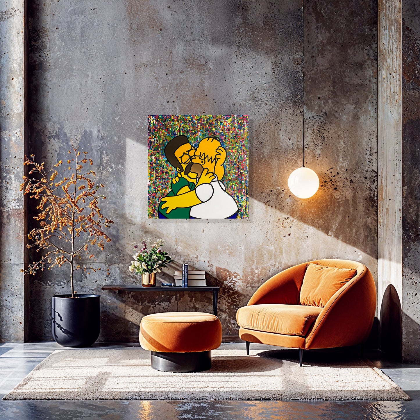 Painting: Yellow Love 100x100 cm / 40x40 in with AR