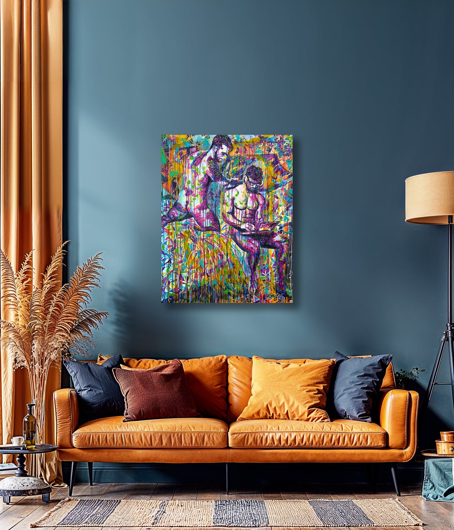 Painting: Love in pandemic times 105x135 cm / 42x54 in with AR