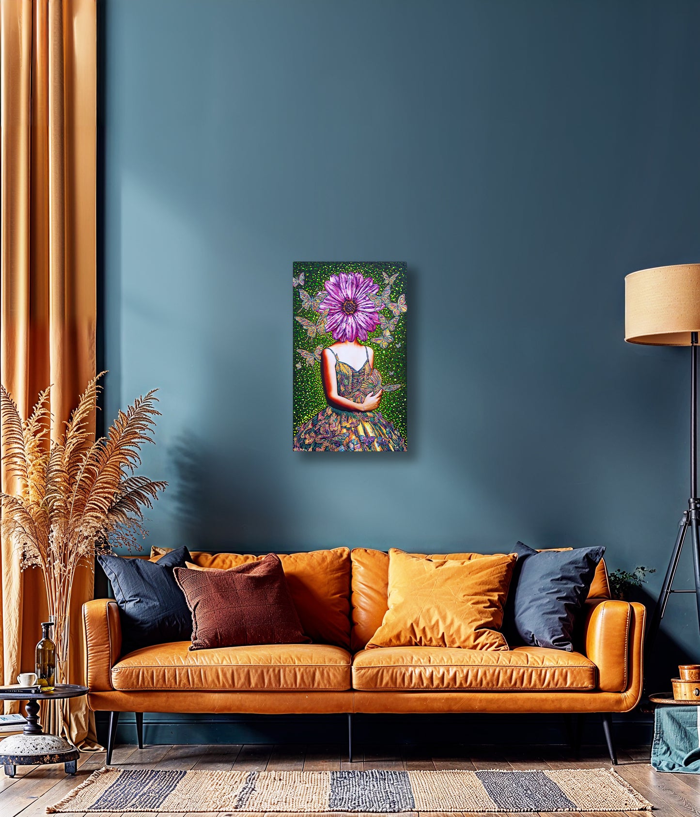 Painting: Butterfly Whisperer 60x100 cm / 24x40 in with AR