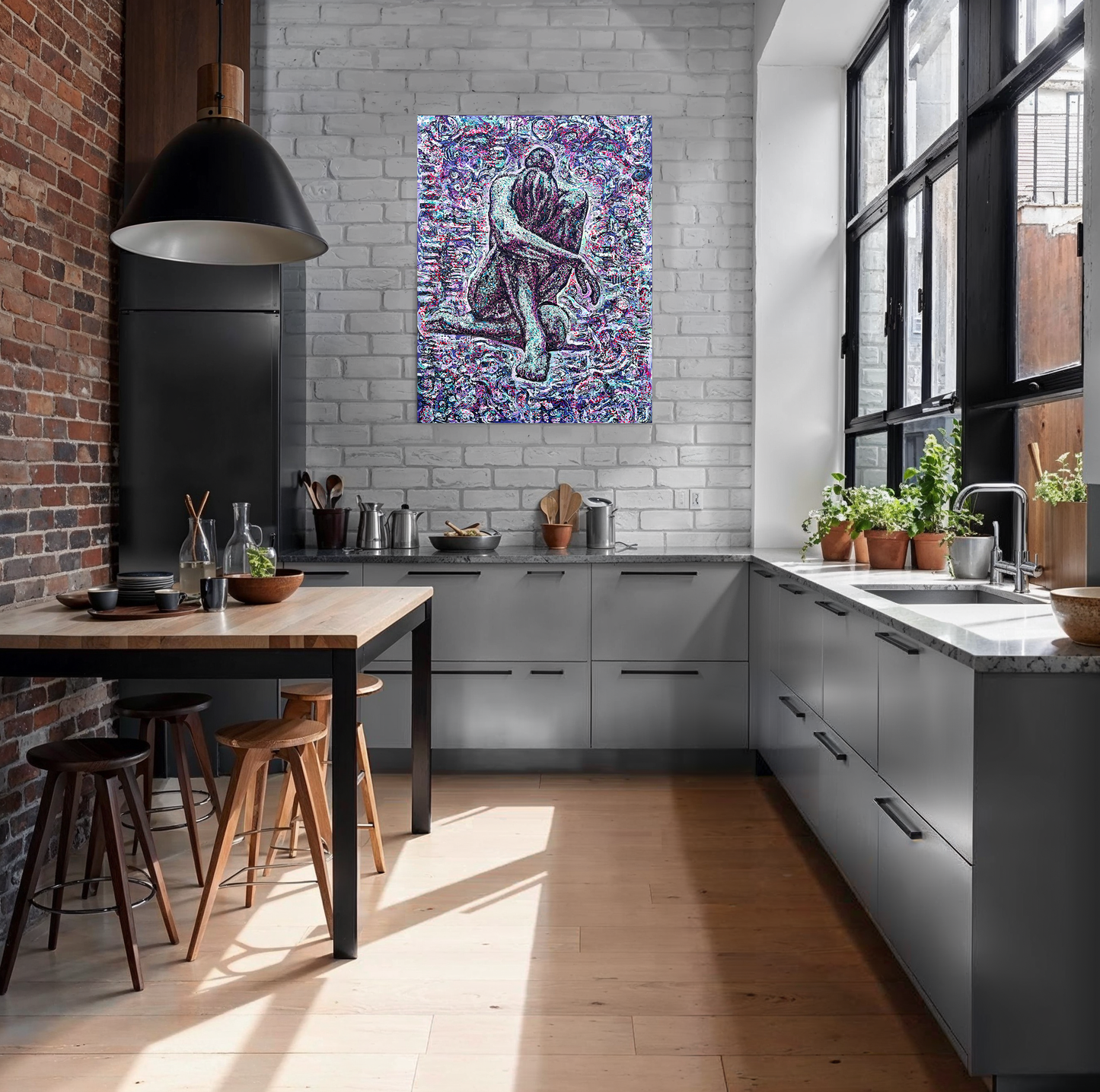 Painting: Never defeated 100x130 cm / 40x52 in with AR