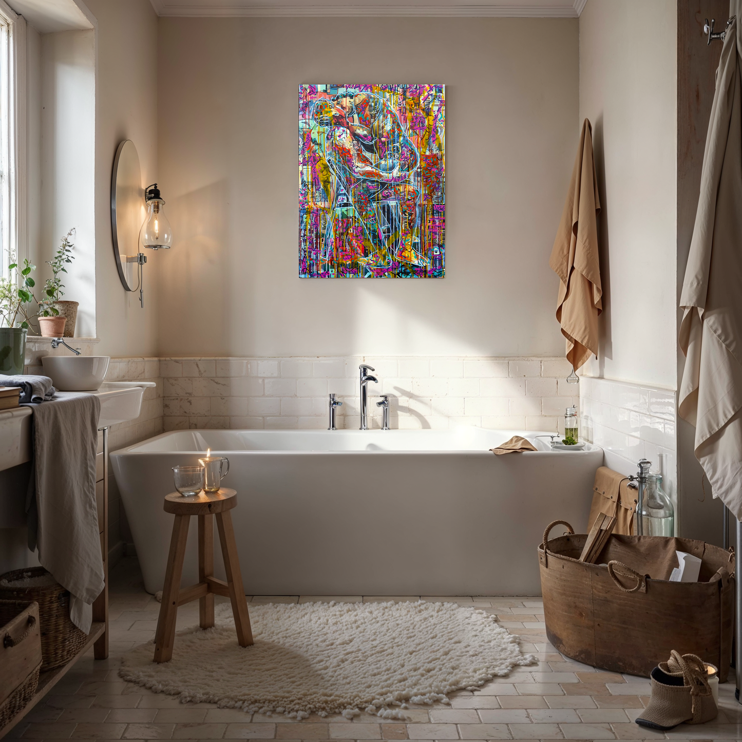 Painting: Reunited 60x80 cm / 24x32 in with AR