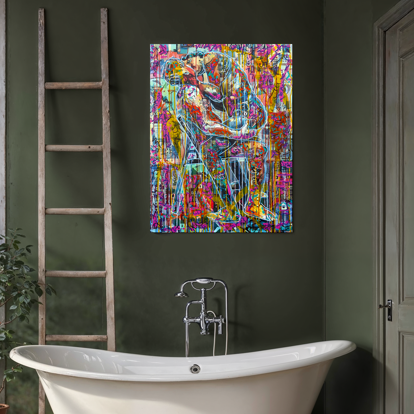 Painting: Reunited 60x80 cm / 24x32 in with AR