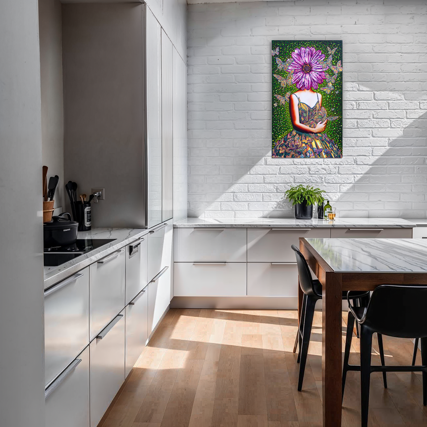Painting: Butterfly Whisperer 60x100 cm / 24x40 in with AR