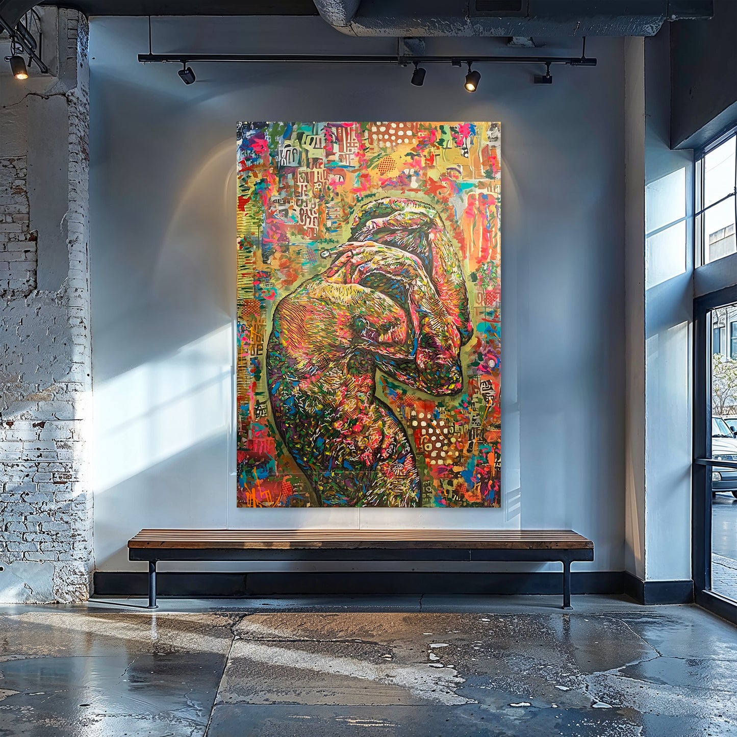 Painting: Fear 130x190 cm / 52x76 in with AR