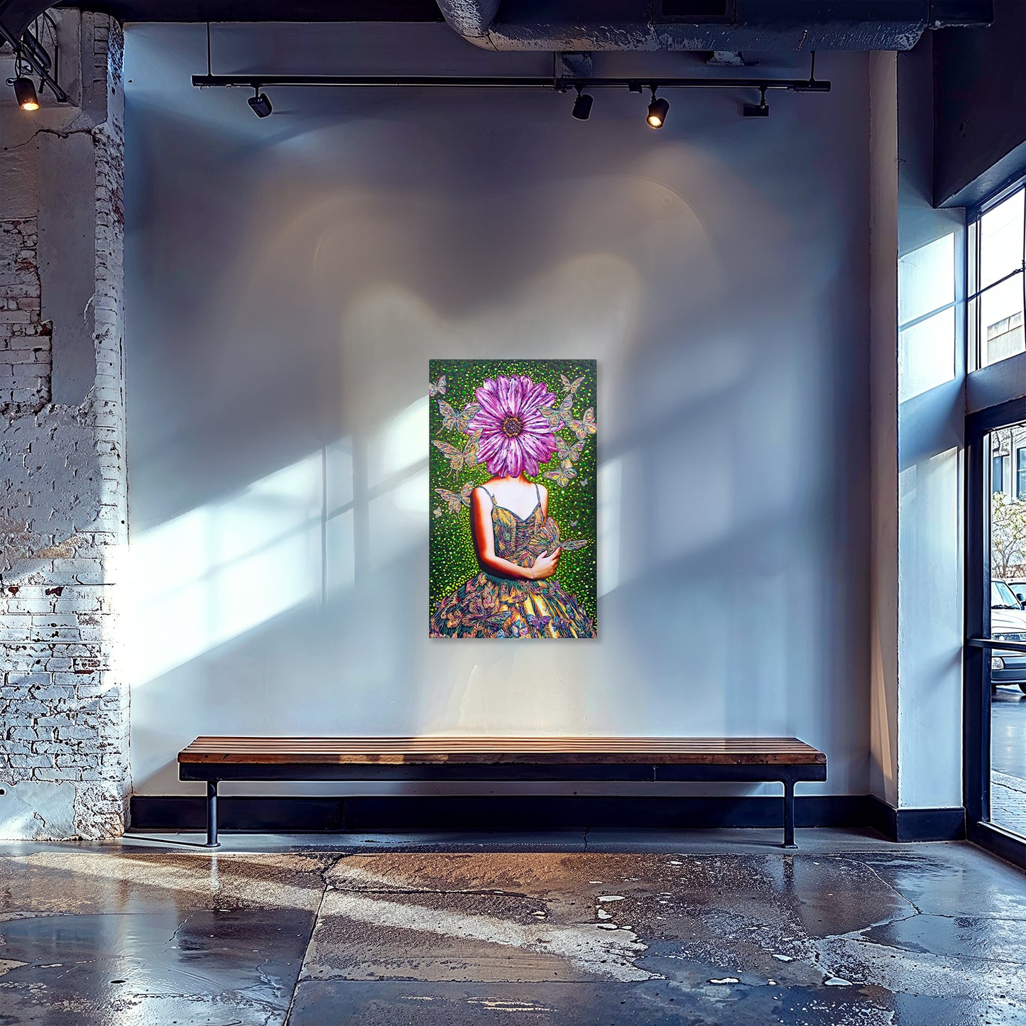 Painting: Butterfly Whisperer 60x100 cm / 24x40 in with AR