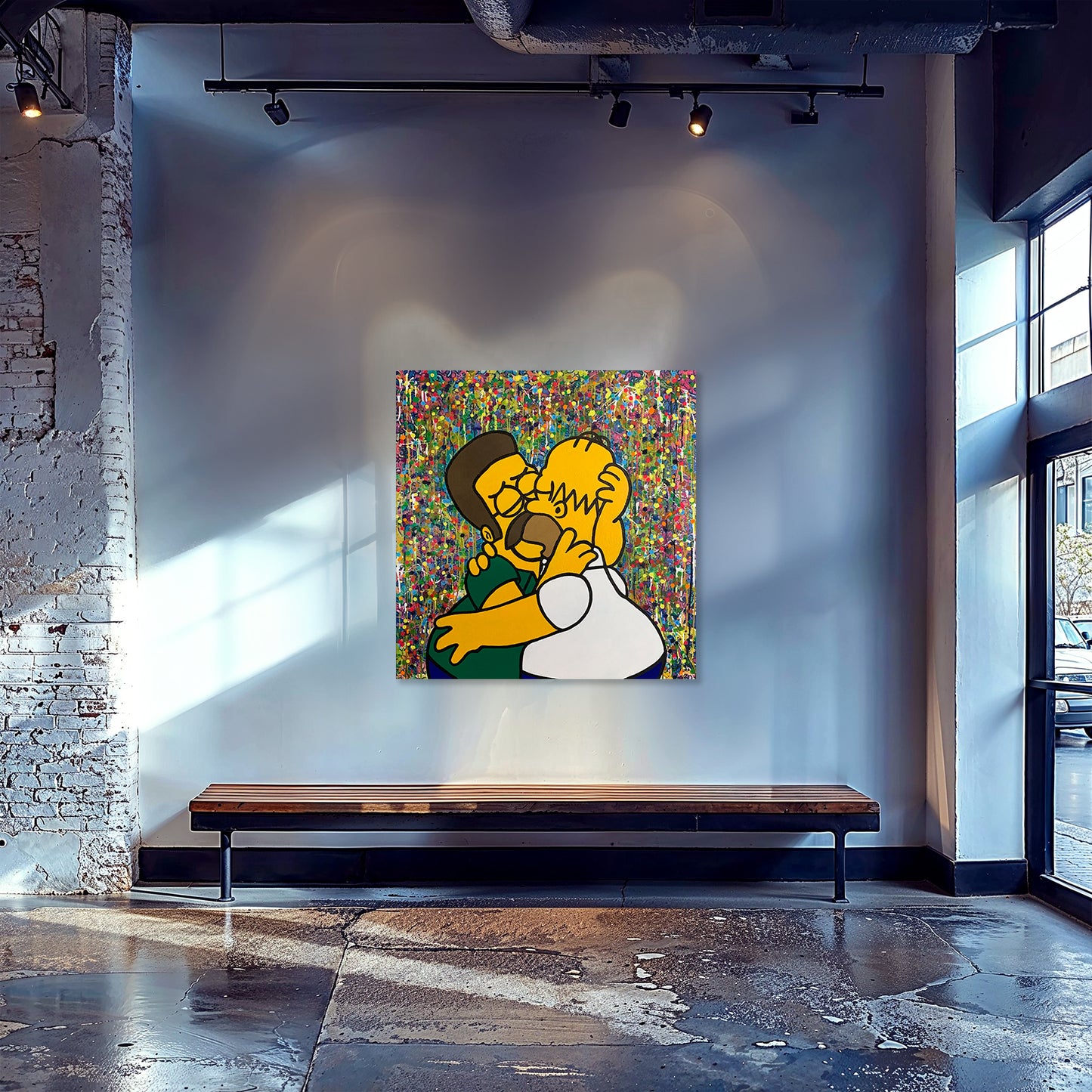 Painting: Yellow Love 100x100 cm / 40x40 in with AR