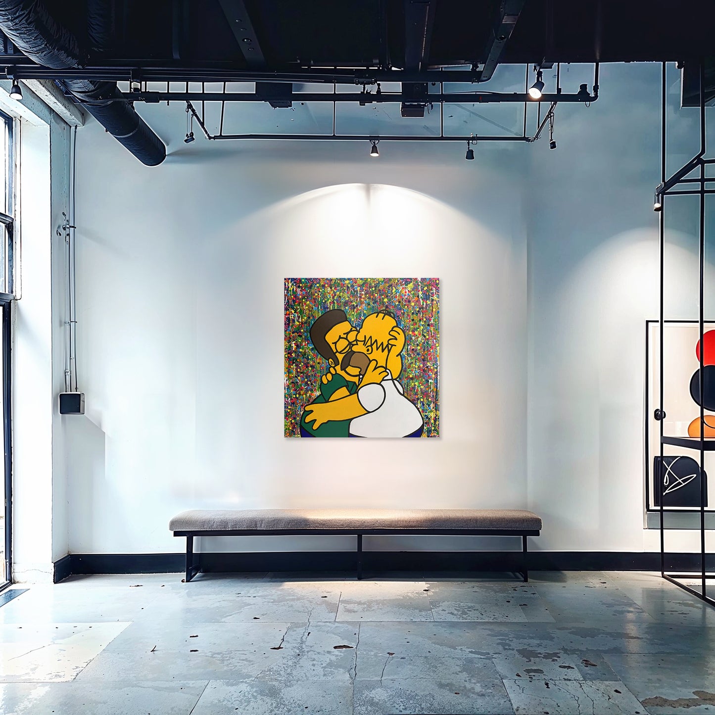 Painting: Yellow Love 100x100 cm / 40x40 in with AR