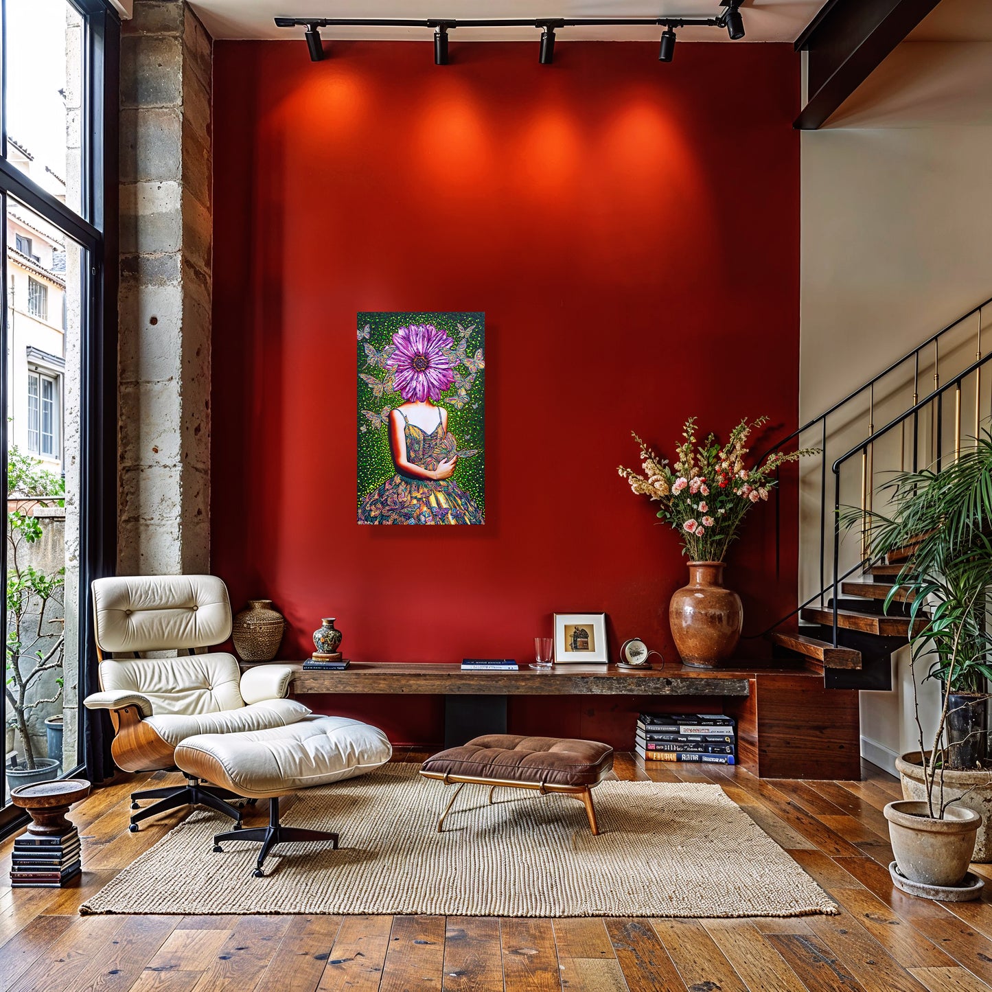 Painting: Butterfly Whisperer 60x100 cm / 24x40 in with AR