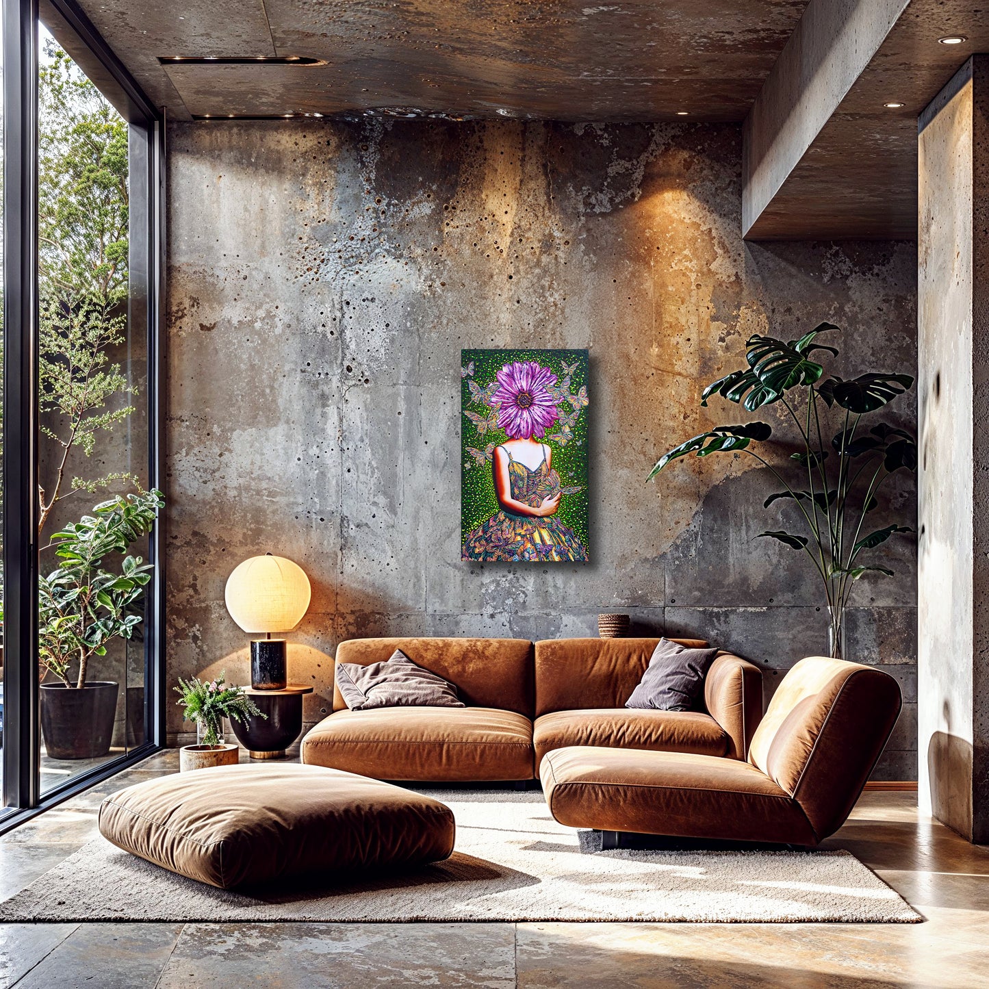 Painting: Butterfly Whisperer 60x100 cm / 24x40 in with AR