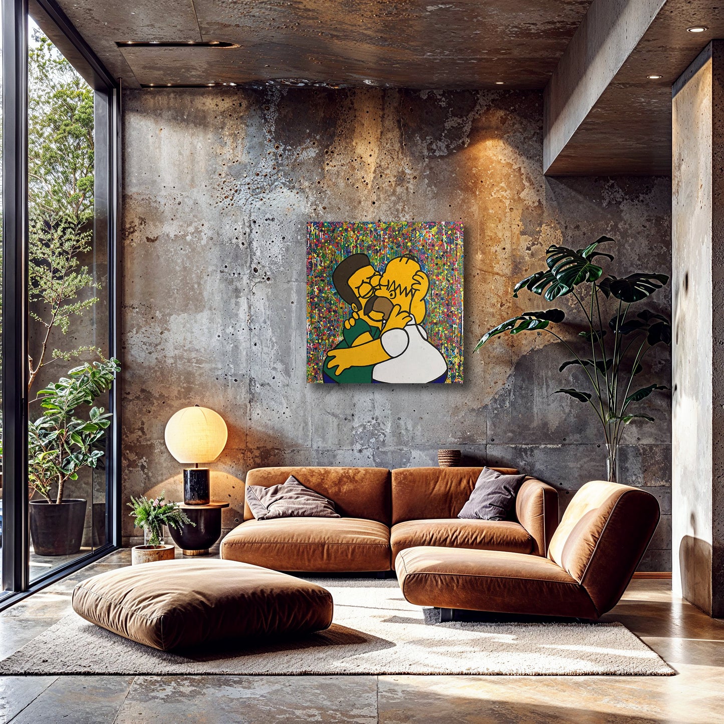 Painting: Yellow Love 100x100 cm / 40x40 in with AR