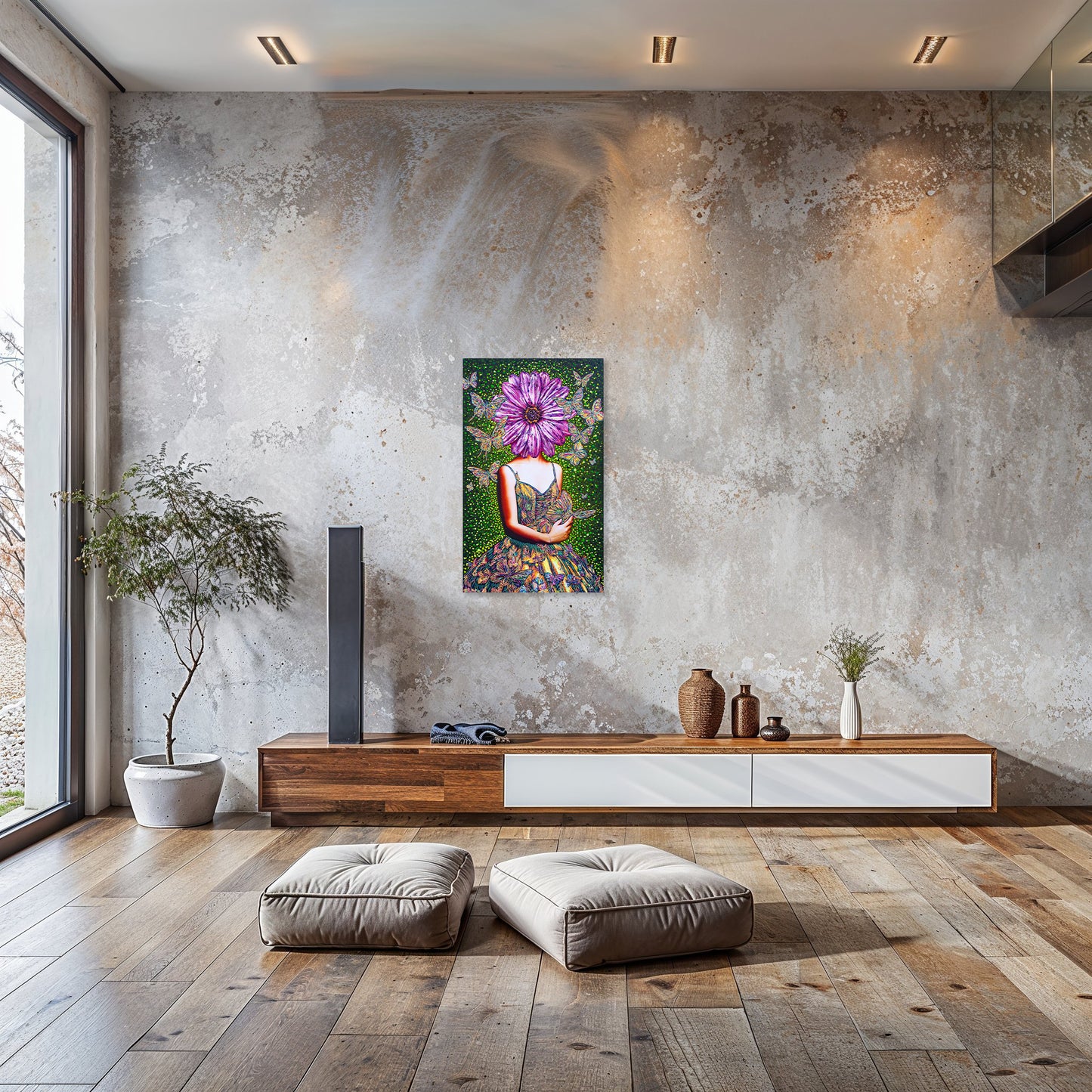 Painting: Butterfly Whisperer 60x100 cm / 24x40 in with AR