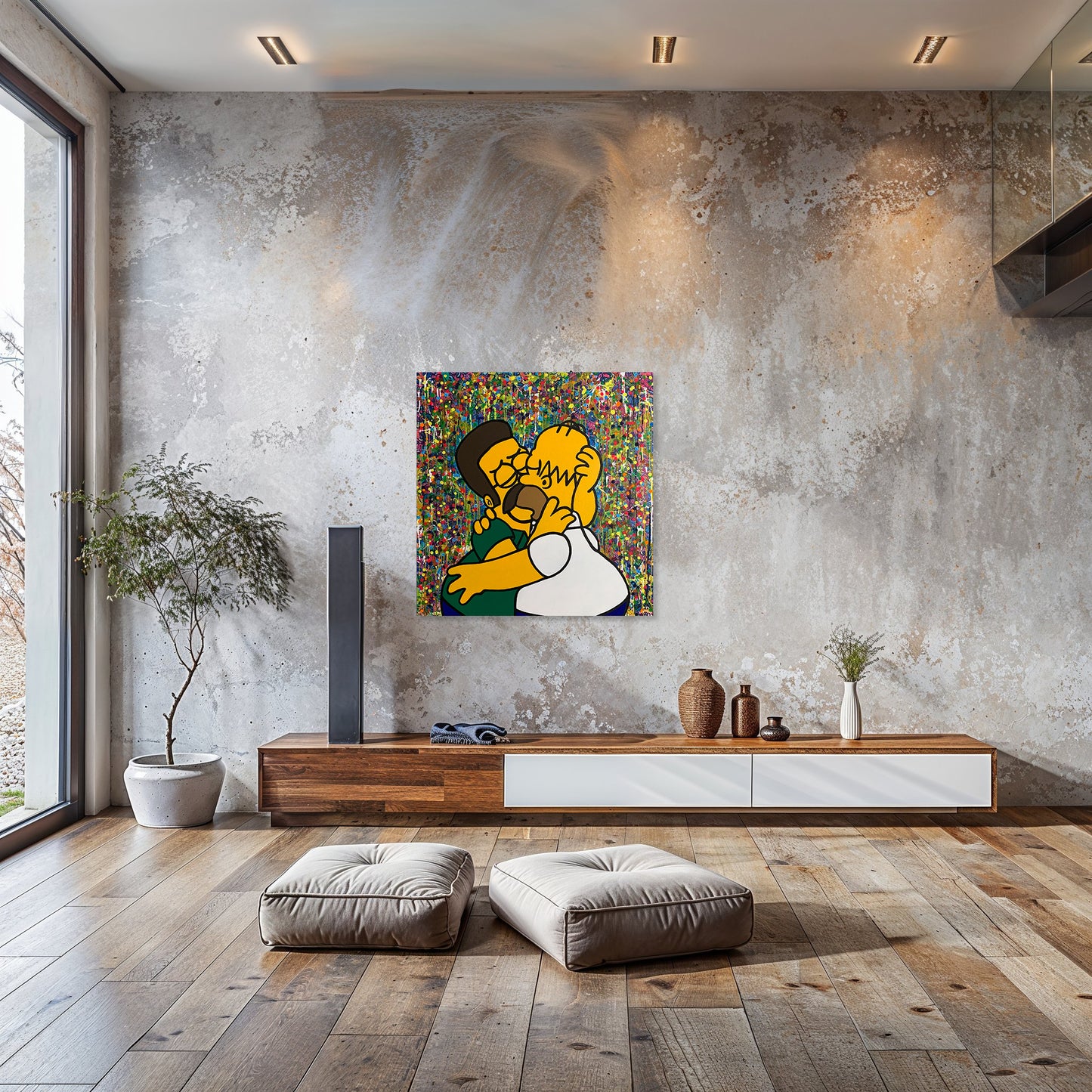Painting: Yellow Love 100x100 cm / 40x40 in with AR