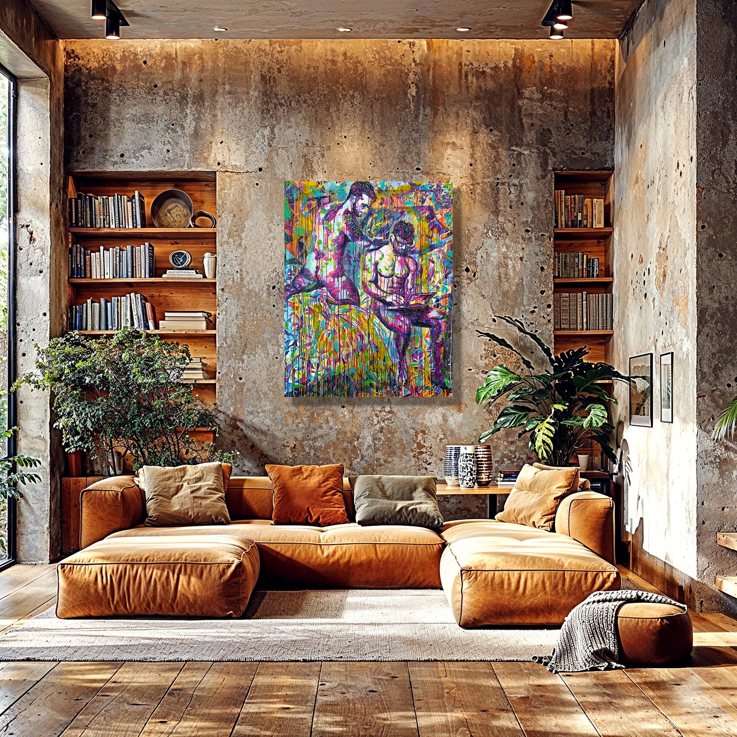Painting: Love in pandemic times 105x135 cm / 42x54 in with AR
