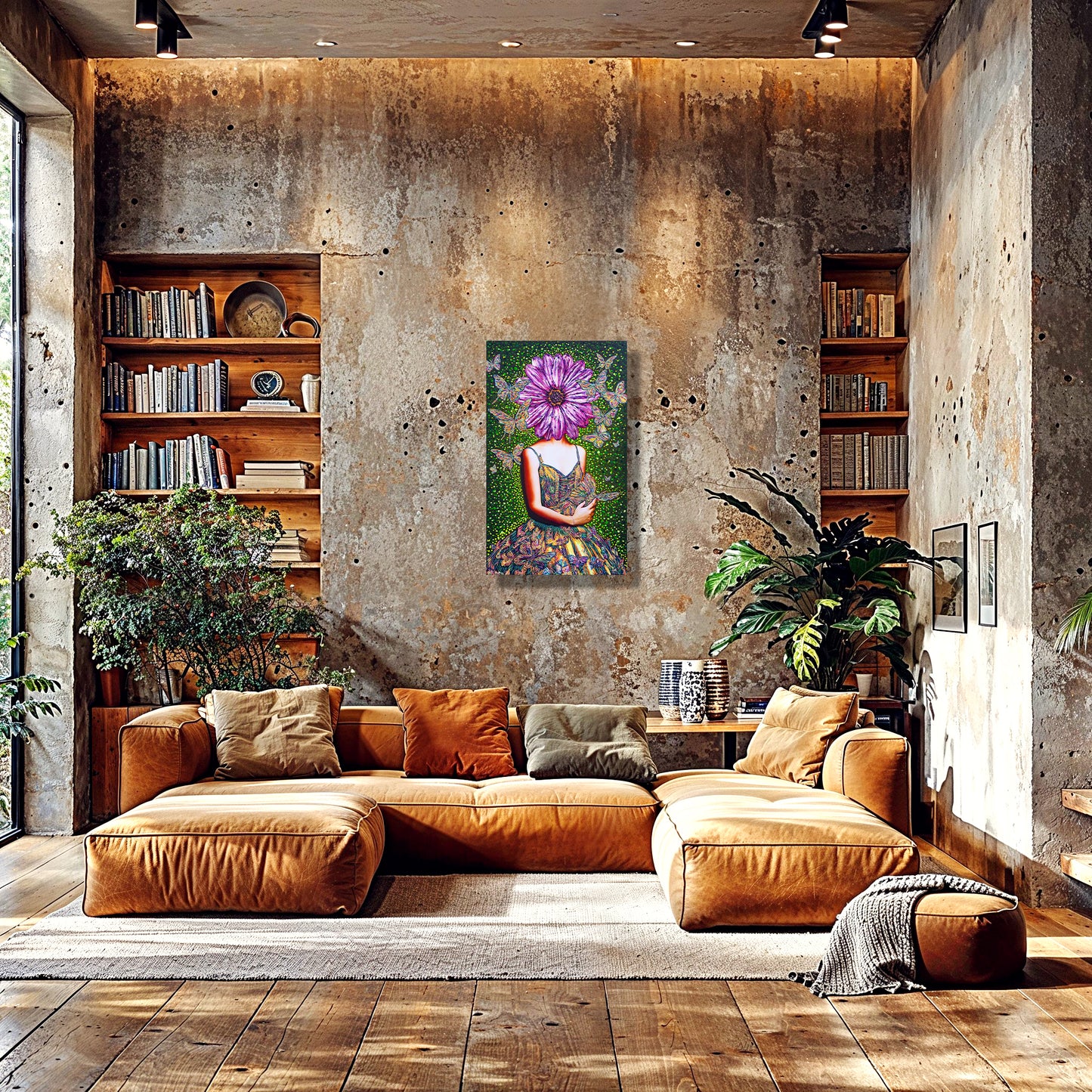 Painting: Butterfly Whisperer 60x100 cm / 24x40 in with AR