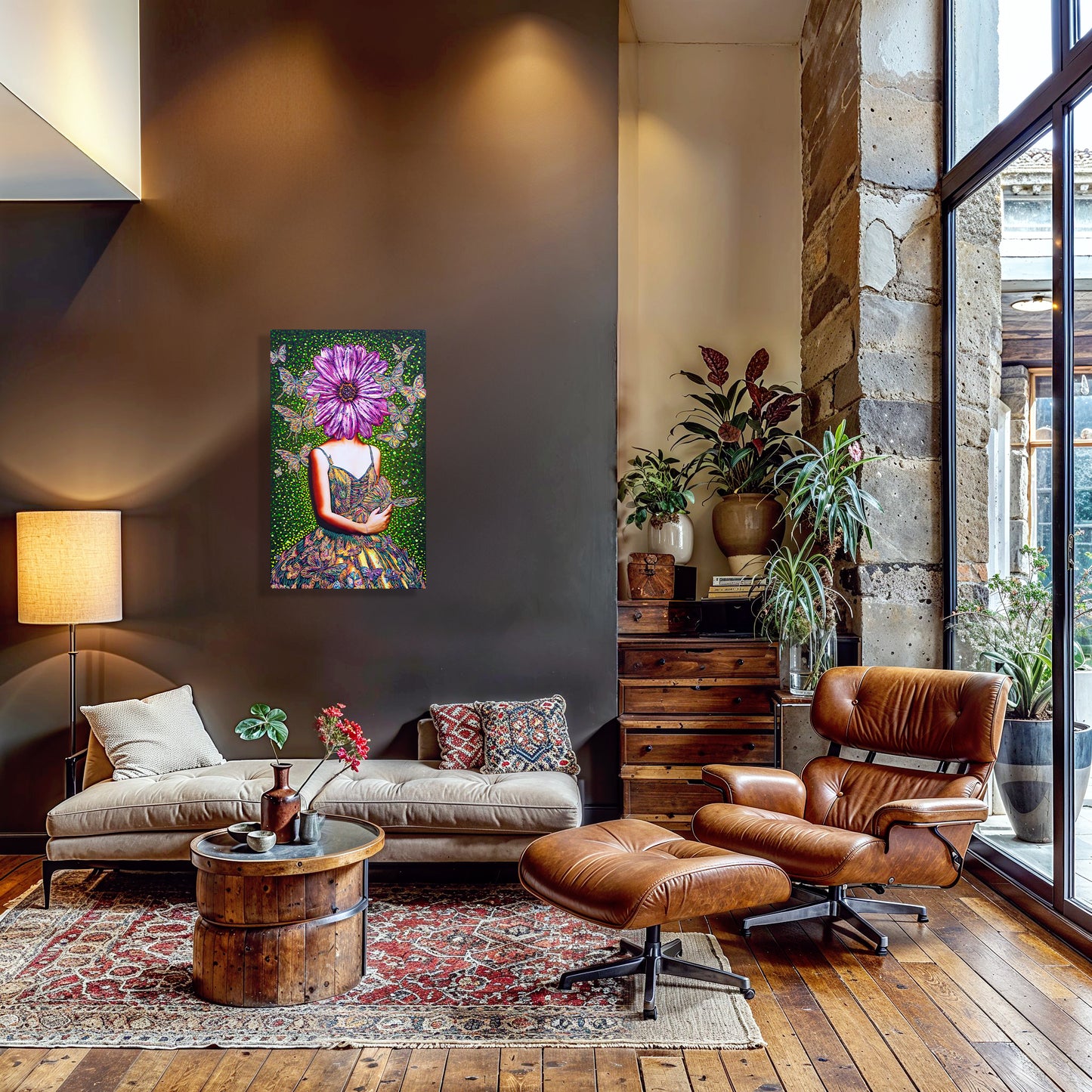 Painting: Butterfly Whisperer 60x100 cm / 24x40 in with AR