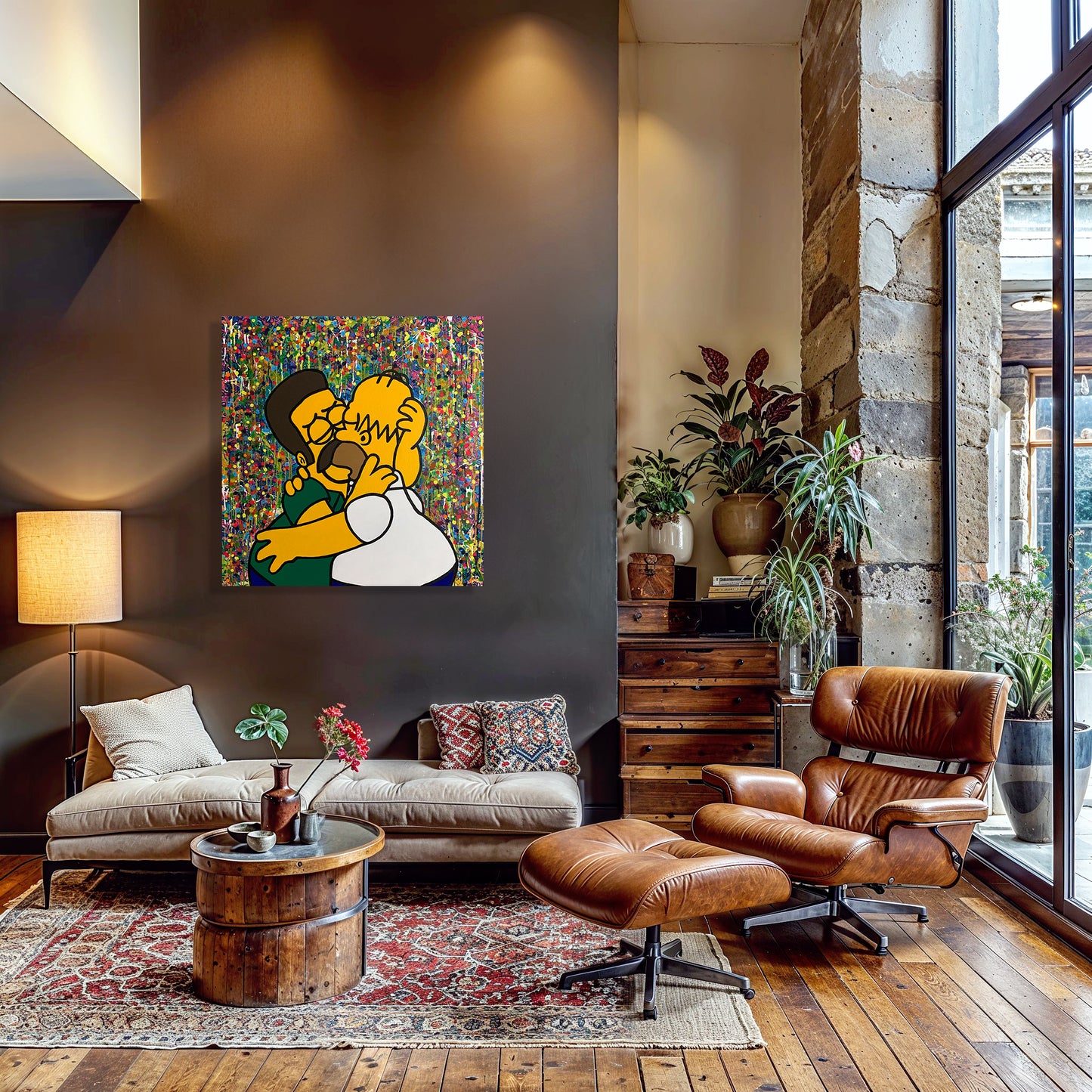 Painting: Yellow Love 100x100 cm / 40x40 in with AR