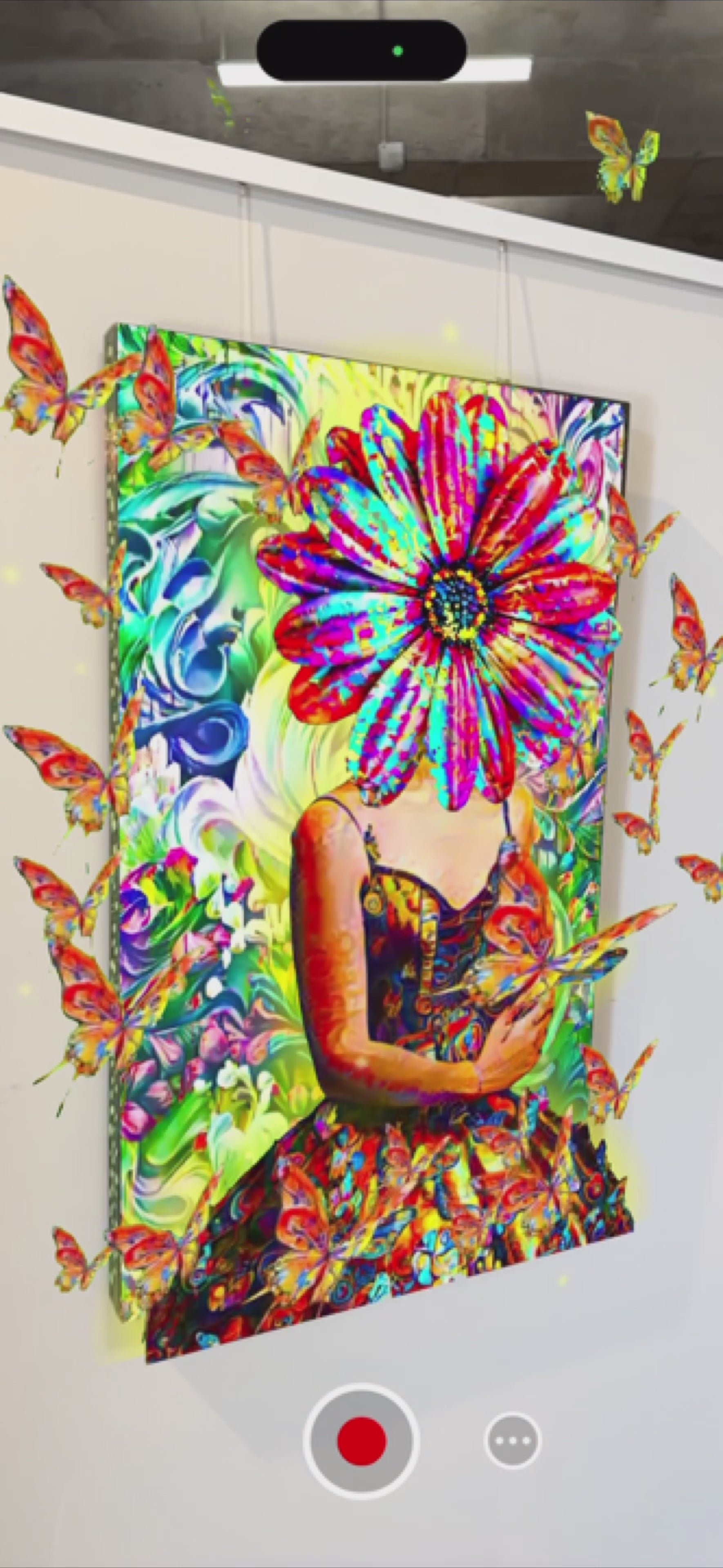 Painting: Butterfly Whisperer 60x100 cm / 24x40 in with AR – Cesar